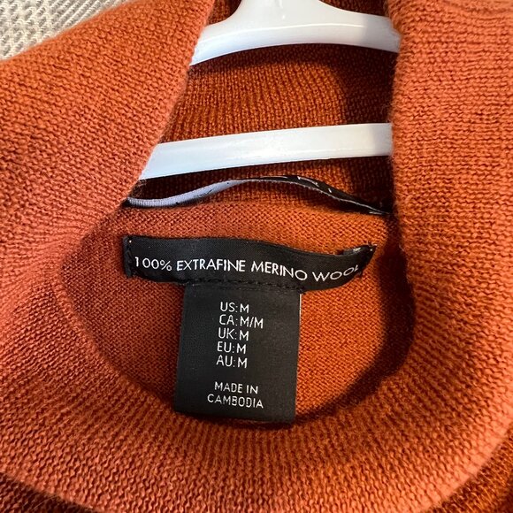 Tahari Sweater vest shirt  - Orange  - Extra fine merino wool - Picture 4 of 6